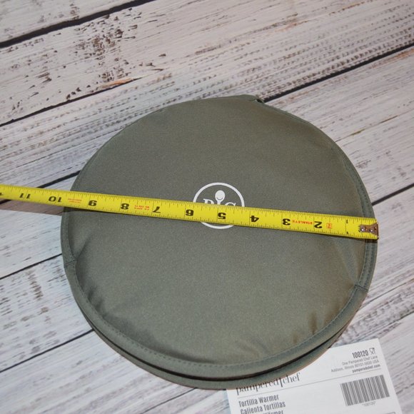 Pampered Chef Tortilla Pita Warmer 100120 Microwave Warming Pouch Gray Cloth - Picture 5 of 5